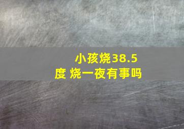 小孩烧38.5度 烧一夜有事吗